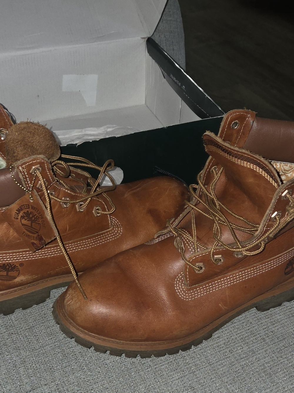 Timberland Tan Brown Leather Lace-Up Boots